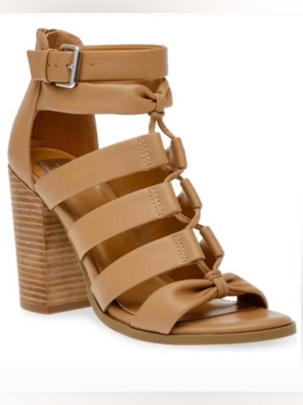 DV Dolce Vita Billy Cafe Strappy Gladiator Block Heel Sandals Size 7.5 (NIB)